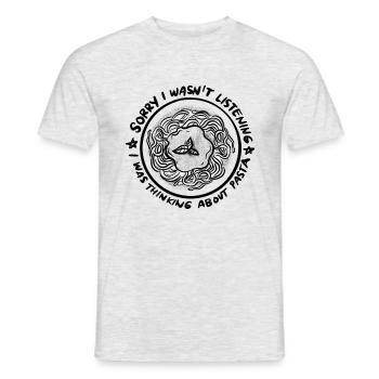 Penser aux pâtes Spaghetti Cuisine italienne - T-shirt homme - gris chiné - Devant - AI Model Male 178 dark (178cm)