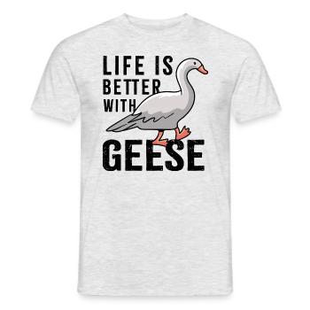 Life With Geese Nature Bird Cute Goose - Men's T-Shirt - heather grey - Front - AI Model Male 178 dark (178cm)