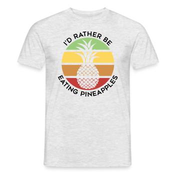 Manger des ananas, c'est ironique, dire été - T-shirt homme - gris chiné - Devant - AI Model Male 178 dark (178cm)