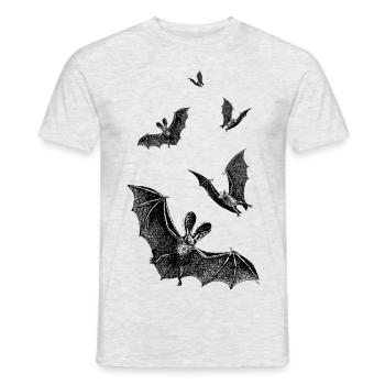 Fliegende Vintage Fledermäuse Halloween Bats Black - Männer T-Shirt - Grau meliert - Vorne - AI Model Male 178 dark (178cm)