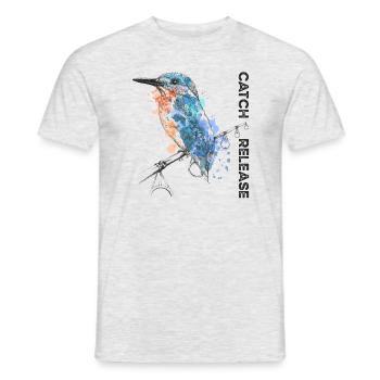 Catch and Release - Karpfenangeln - Männer T-Shirt - Grau meliert - Vorne - AI Model Male 178 dark (178cm)