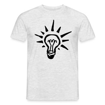Leuchtende Glühbirne / shiny light bulb - Männer T-Shirt - Grau meliert - Vorne - AI Model Male 178 dark (178cm)