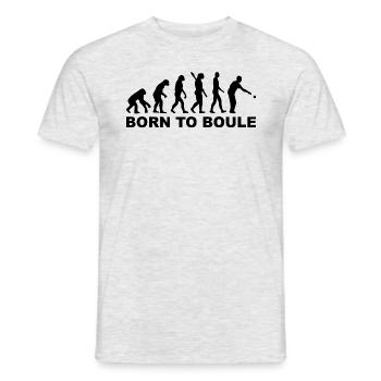 Cadeau Pétanque Humour Evolution Bouliste - T-shirt homme - gris chiné - Devant - AI Model Male 178 dark (178cm)