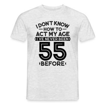 55. Geburtstag Geburtstagsspruch 55 Jahre Geschenk - Männer T-Shirt - Grau meliert - Vorne - AI Model Male 178 dark (178cm)