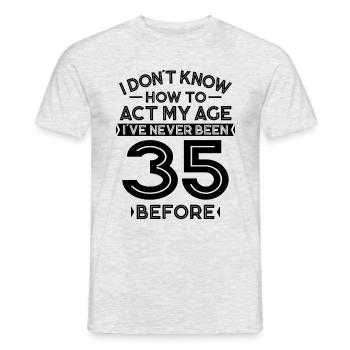 35e anniversaire Anniversaire 35 ans Cadeau - T-shirt homme - gris chiné - Devant - AI Model Male 178 dark (178cm)
