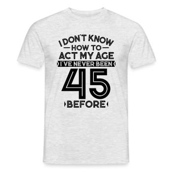 45 Birthday Birthday 45 Years Gift - Men's T-Shirt - heather grey - Front - AI Model Male 178 dark (178cm)