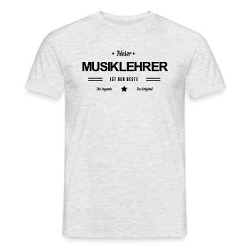 Bester Musiklehrer - Männer T-Shirt - Grau meliert - Vorne - AI Model Male 178 dark (178cm)