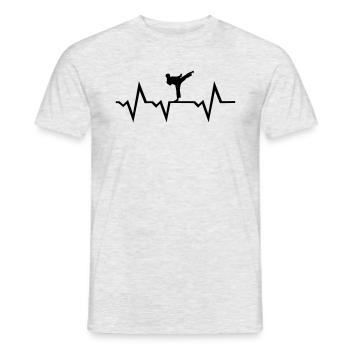 Kampfsportler & Herzschlag, Kampfsport EKG - Männer T-Shirt - Grau meliert - Vorne - AI Model Male 178 dark (178cm)