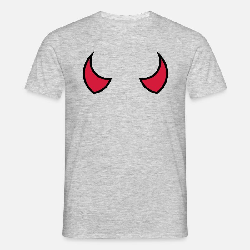 Teufelshörner - devil horns - cornes du diable - Männer T-Shirt - Grau meliert