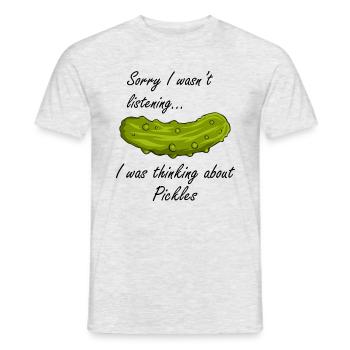 Penser à Pickles Food Lover Concombre - T-shirt homme - gris chiné - Devant - AI Model Male 178 dark (178cm)