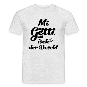 Mi Götti isch der bescht Patenonkel Schweiz - Männer T-Shirt - Grau meliert - Vorne - AI Model Male 178 dark (178cm)
