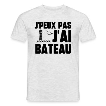 J’peux pas j’ai bateau - T-shirt homme - gris chiné - Devant - AI Model Male 178 dark (178cm)