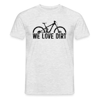 Mountain bike gift MTB bike We love Dirt - Men's T-Shirt - heather grey - Front - AI Model Male 178 dark (178cm)