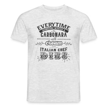Carbonara Pasta mit Sahne - Männer T-Shirt - Grau meliert - Vorne - AI Model Male 178 dark (178cm)