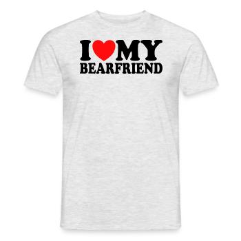 J'Aime Mon Petit Ami Ours - T-shirt homme - gris chiné - Devant - AI Model Male 178 dark (178cm)