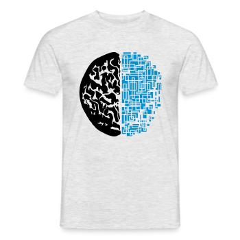 design schwarz digital android synthetisch roboter - Männer T-Shirt - Grau meliert - Vorne - AI Model Male 178 dark (178cm)