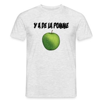 Y a de la pomme ! - T-shirt homme - gris chiné - Devant - AI Model Male 178 dark (178cm)