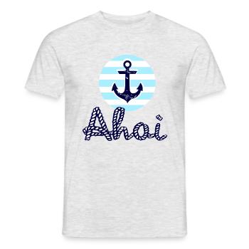 Ahoy and Anchor - Men's T-Shirt - heather grey - Front - AI Model Male 178 dark (178cm)