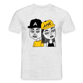 Junge und Mädchen - Männer T-Shirt - Grau meliert - Vorne - AI Model Male 178 dark (178cm)