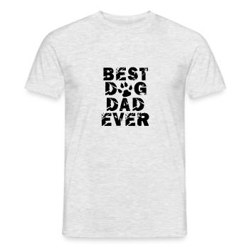 best dog dad ever black - Männer T-Shirt - Grau meliert - Vorne - AI Model Male 178 dark (178cm)
