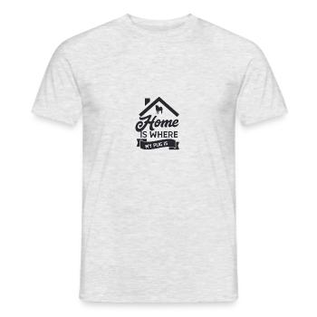 La maison est où mon roquet est - T-shirt homme - gris chiné - Devant - AI Model Male 178 dark (178cm)