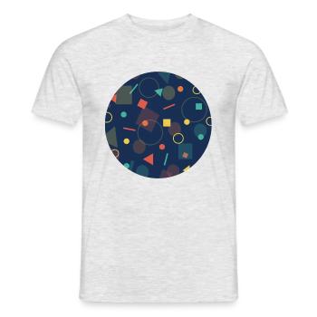 Muster für ÖPNV Sitze - Männer T-Shirt - Grau meliert - Vorne - AI Model Male 178 dark (178cm)