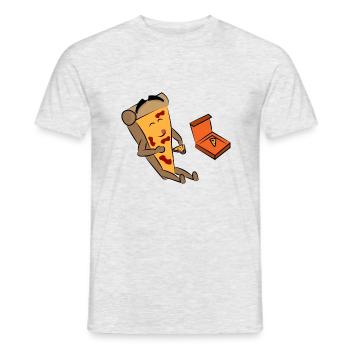 manger Pizza nourriture cadeau pizza - T-shirt homme - gris chiné - Devant - AI Model Male 178 dark (178cm)