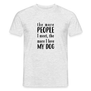 chiens aiment - T-shirt homme - gris chiné - Devant - AI Model Male 178 dark (178cm)