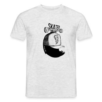 skater - Men's T-Shirt - heather grey - Front - AI Model Male 178 dark (178cm)