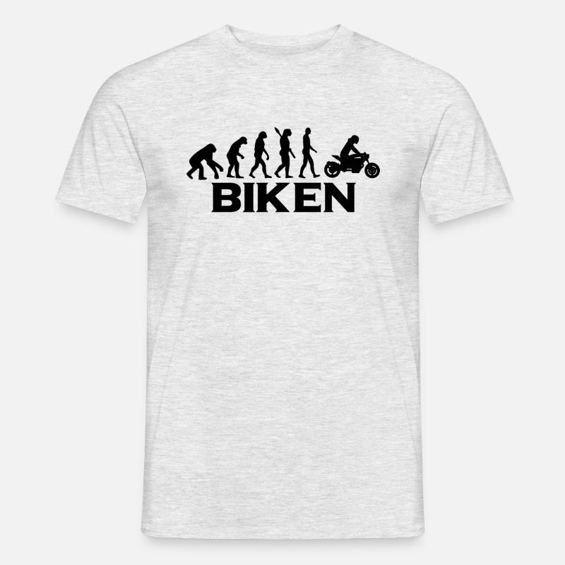 evolution BIKEN Motorrad bt - Männer T-Shirt - Grau meliert