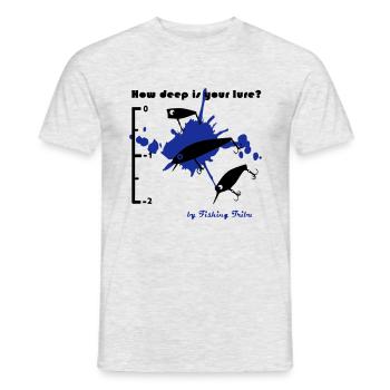 T-shirt How deep is your lure - T-shirt homme - gris chiné - Devant - AI Model Male 178 dark (178cm)