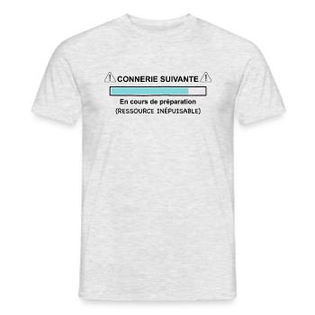Humour Connerie suivante téléchargement - T-shirt homme - gris chiné - Devant - AI Model Male 178 dark (178cm)