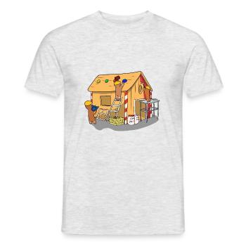 Christmas construction site gingerbread house - Men's T-Shirt - heather grey - Front - AI Model Male 178 dark (178cm)