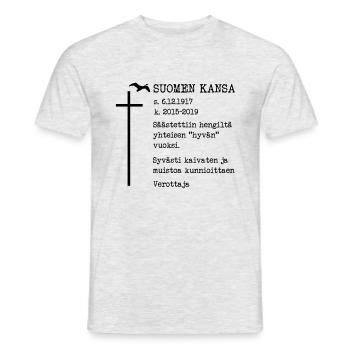 nécrologie - T-shirt homme - gris chiné - Devant - AI Model Male 178 dark (178cm)