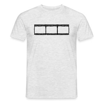 Filmband film tape - Bande de film - Männer T-Shirt - Grau meliert - Vorne - AI Model Male 178 dark (178cm)