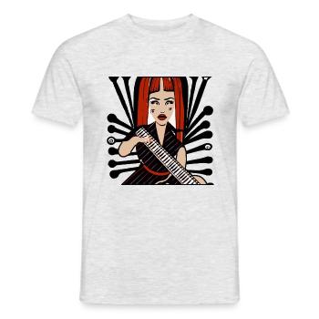 Fille de la musique - T-shirt homme - gris chiné - Devant - AI Model Male 178 dark (178cm)