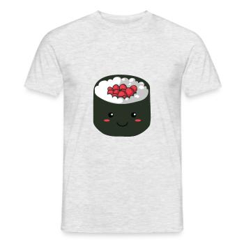 Kawaii sushi sushi roll graphic for Japan lovers - Men's T-Shirt - heather grey - Front - AI Model Male 178 dark (178cm)