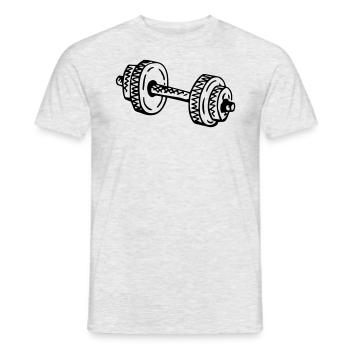 Dumbbell Fitness Entraînement en force Haltérophilie - T-shirt homme - gris chiné - Devant - AI Model Male 178 dark (178cm)