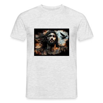 Jesus Christ - Men's T-Shirt - heather grey - Front - AI Model Male 178 dark (178cm)
