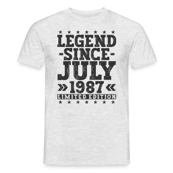 Légende Juillet 1987 Vintage Cadeau d’anniversaire - T-shirt homme - gris chiné - Devant - AI Model Male 178 dark (178cm)