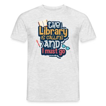 Read books - Men's T-Shirt - heather grey - Front - AI Model Male 178 dark (178cm)
