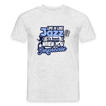 Jazz - Männer T-Shirt - Grau meliert - Vorne - AI Model Male 178 dark (178cm)
