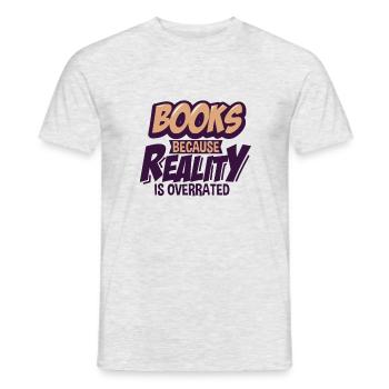 books - Heren T-shirt - grijs gemêleerd - Voor - AI Model Male 178 dark (178cm)