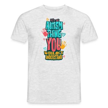 Autismus Autist - Männer T-Shirt - Grau meliert - Vorne - AI Model Male 178 dark (178cm)