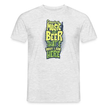 Country Music - Men's T-Shirt - heather grey - Front - AI Model Male 178 dark (178cm)