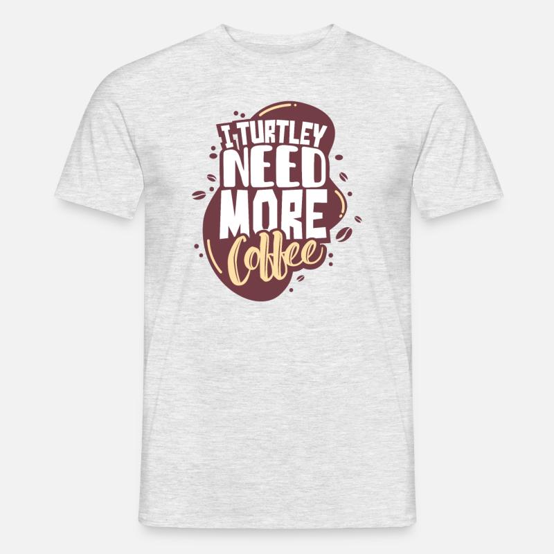 Schildkröte Kaffee - Männer T-Shirt - Grau meliert