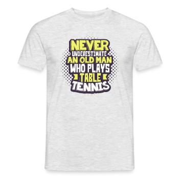 Grand-père de tennis de table - T-shirt homme - gris chiné - Devant - AI Model Male 178 dark (178cm)