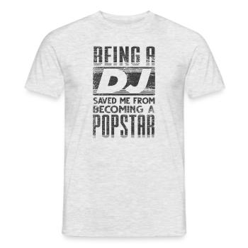 DJ - Men's T-Shirt - heather grey - Front - AI Model Male 178 dark (178cm)