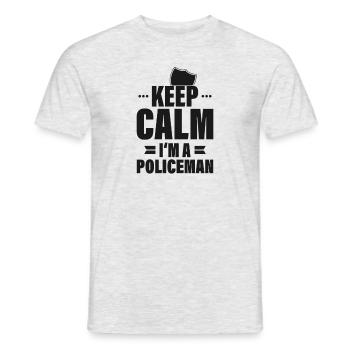 Officier de police police - T-shirt homme - gris chiné - Devant - AI Model Male 178 dark (178cm)