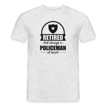 Officier de police pensionné de police - T-shirt homme - gris chiné - Devant - AI Model Male 178 dark (178cm)